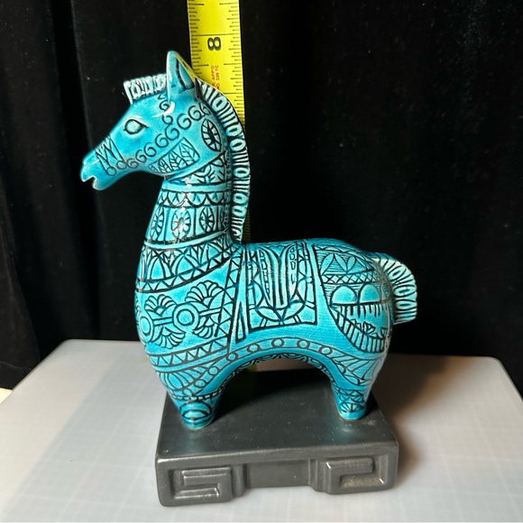 Bitossi Style Mid Century Modern Ceramic Horse – Stunning Turquoise Blue! EUC - Picture 9 of 11